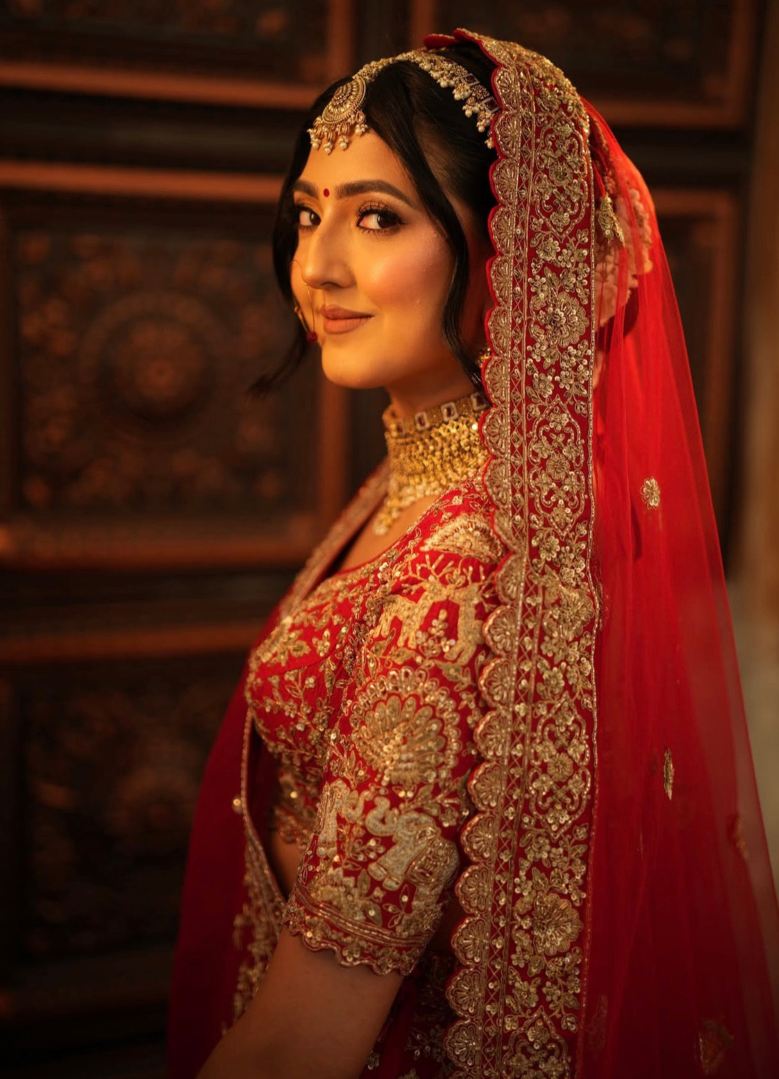 Preet in Regal Ruby Bridal Lehenga