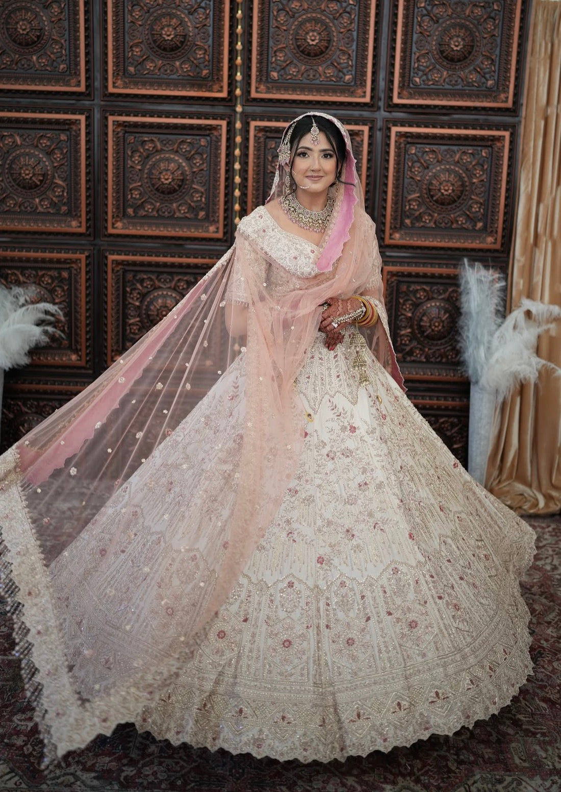 Preet in Ivory Blush Bridal Lehenga