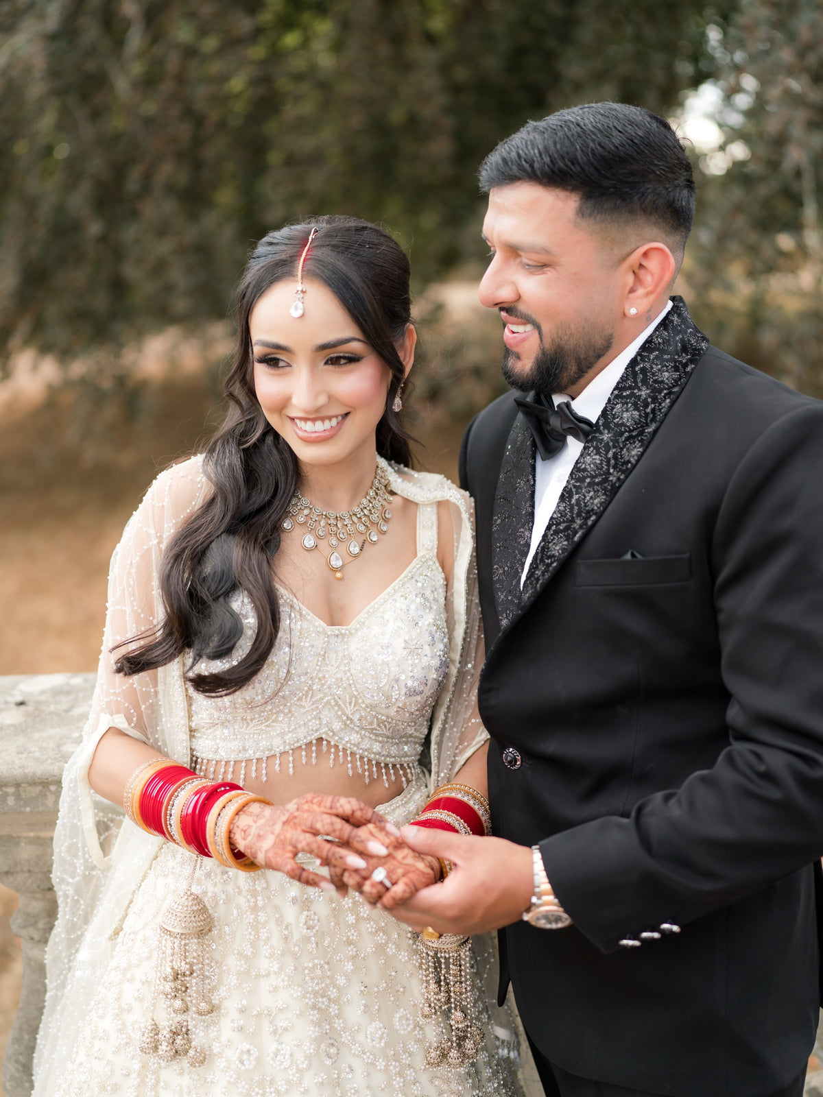 Aleesha's Reception in Pearl Embroidered Lehenga