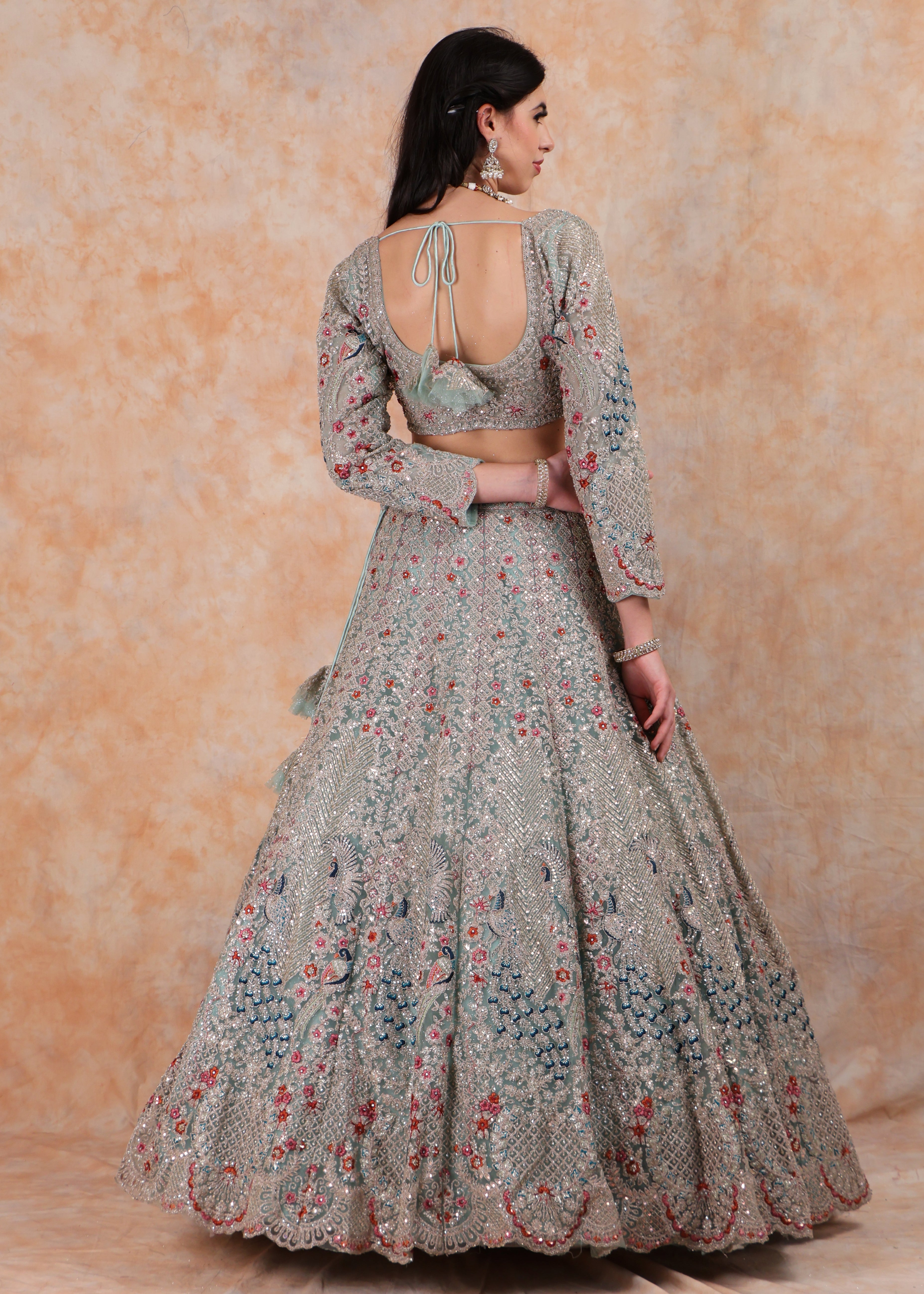 FIROZI EMBROIDERY LEHENGA WITH ELEGANT TOP AND  DUPATTA
