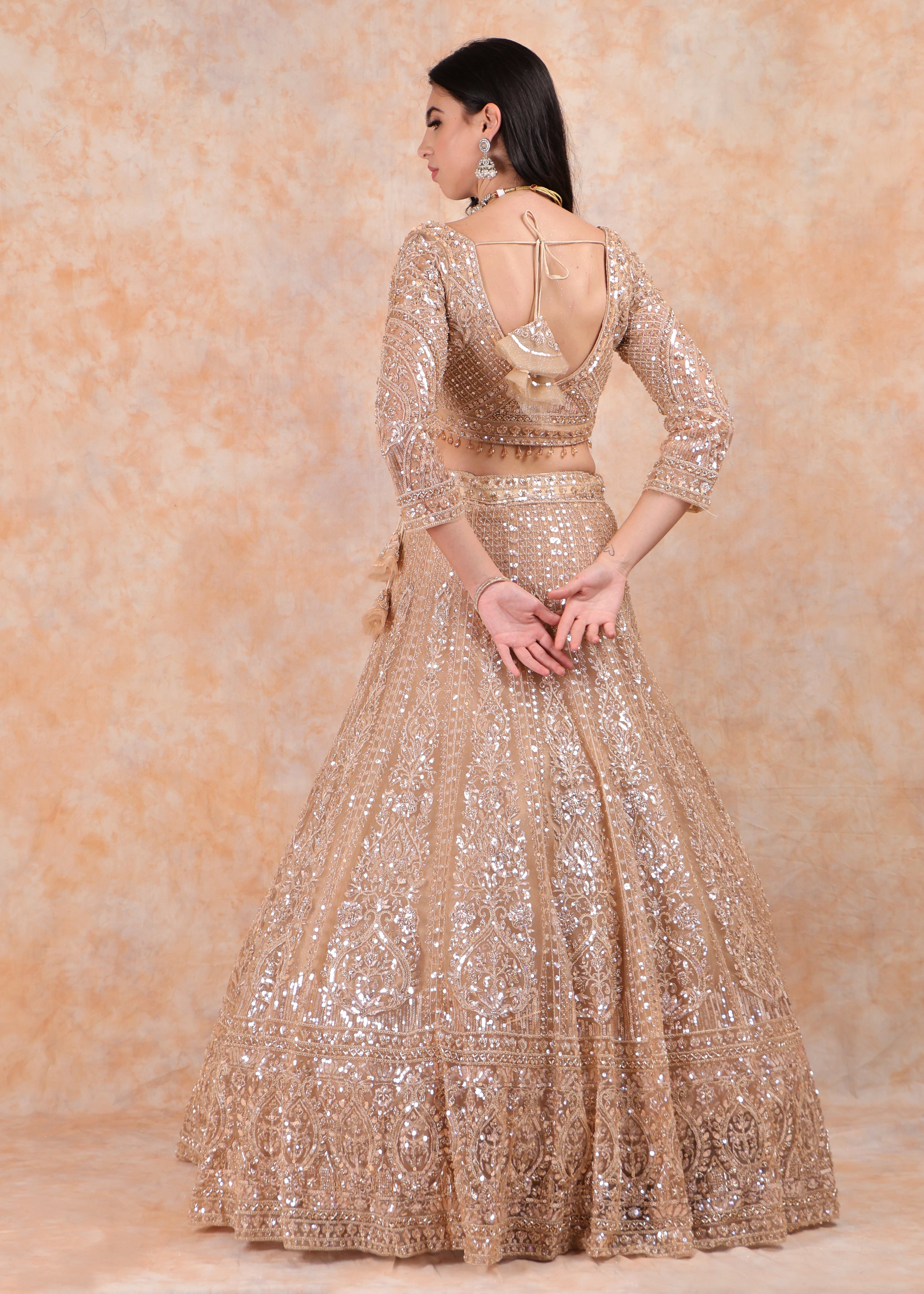GLD EMBROIDERY LEHENGA WITH ELEGANT TOP AND  DUPATTA