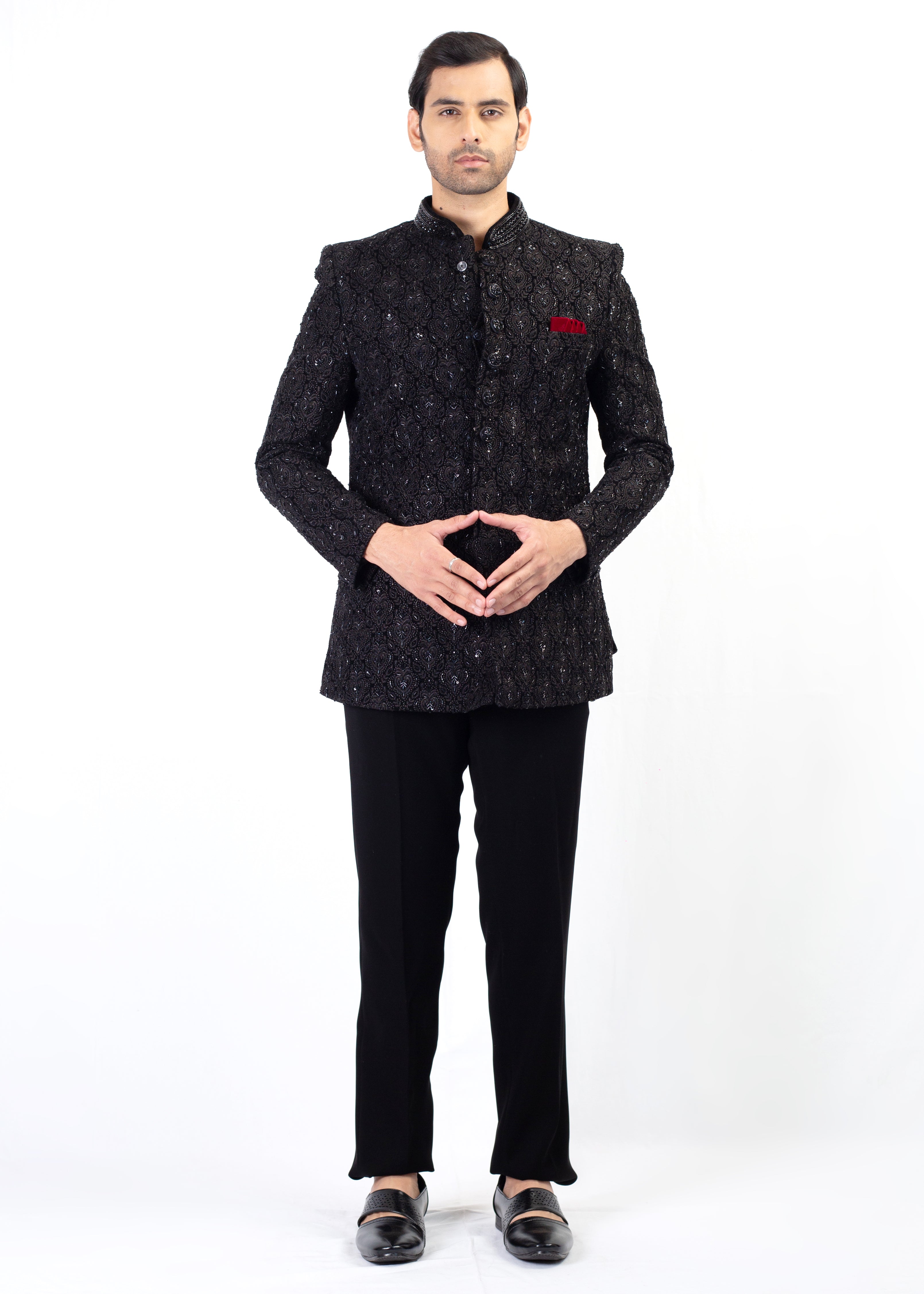BLACK ELEGANT EMBROIDERY BLAZER ONLY