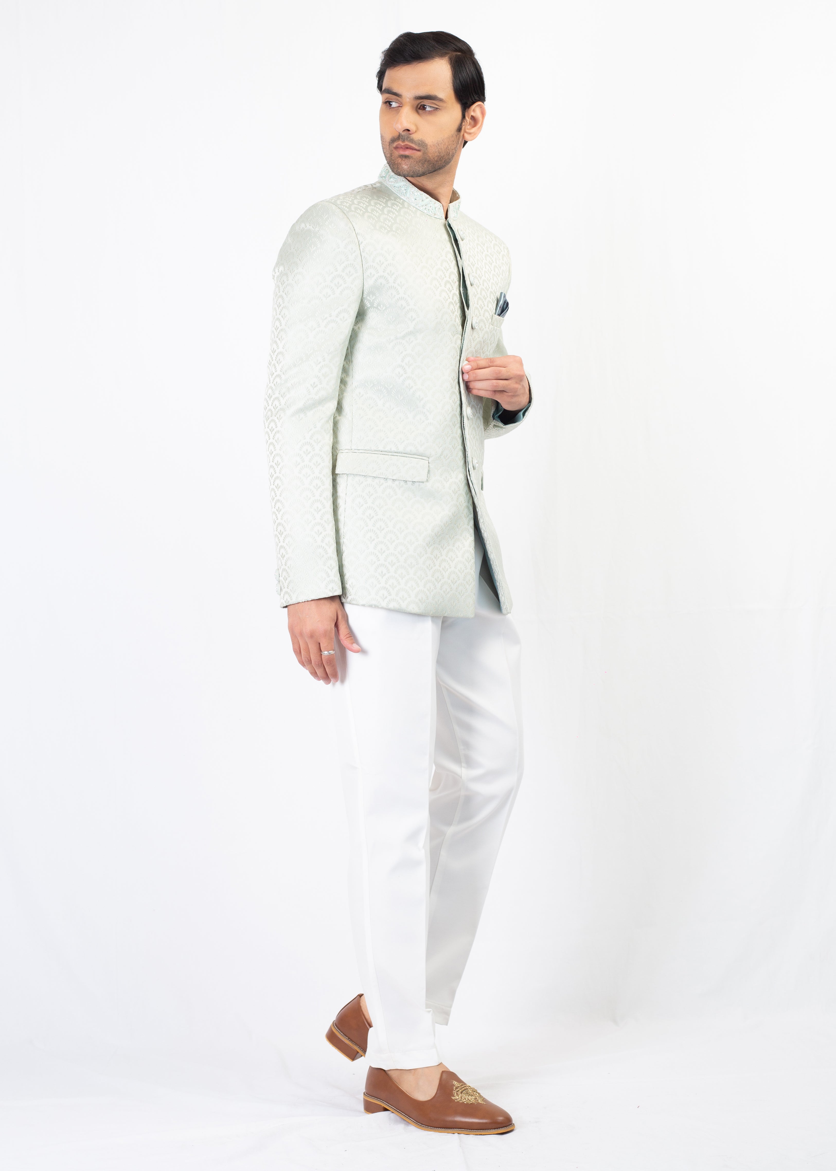 LIGHT MINT EMBROIDERY BLAZER ONLY