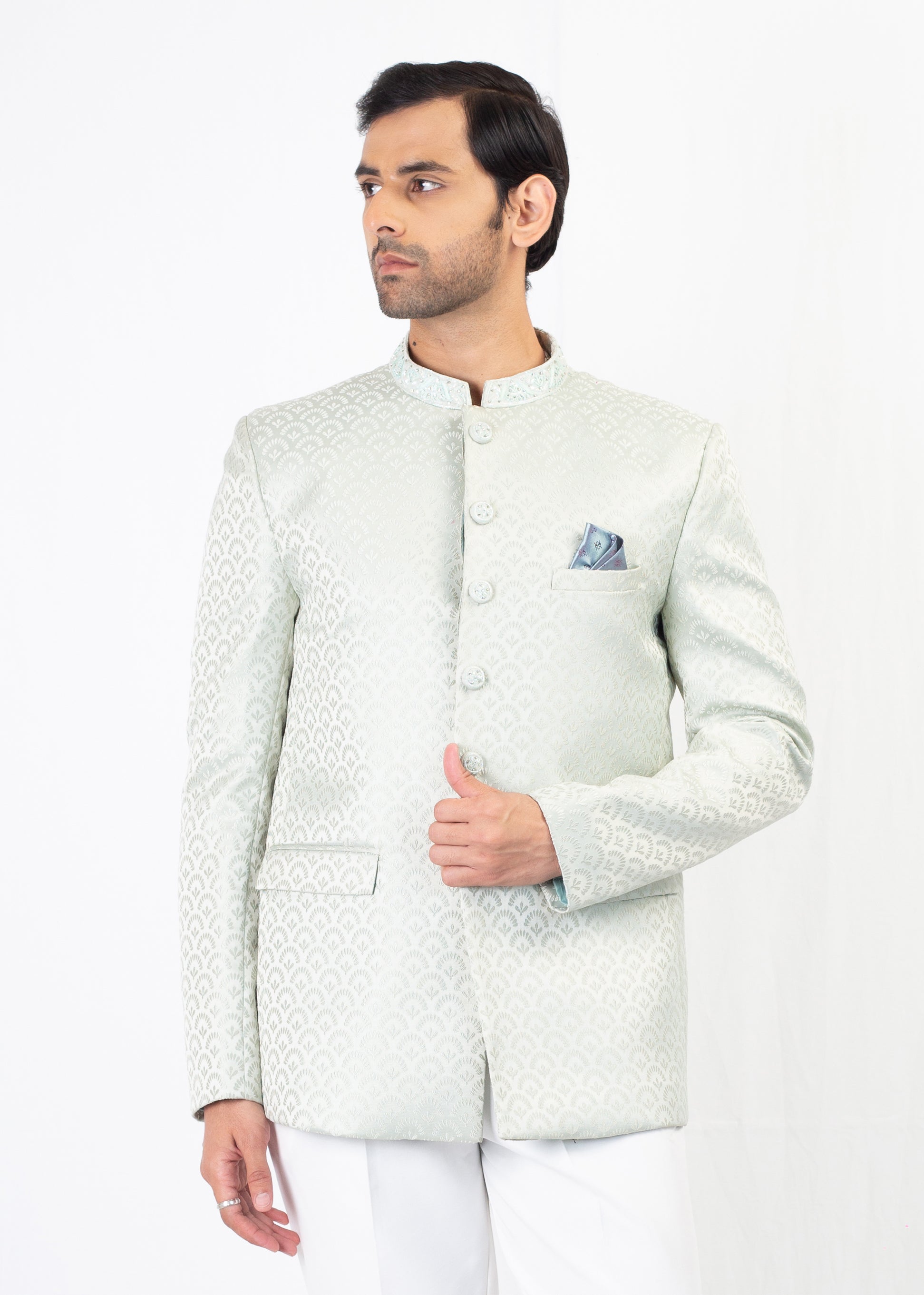 LIGHT MINT EMBROIDERY BLAZER ONLY