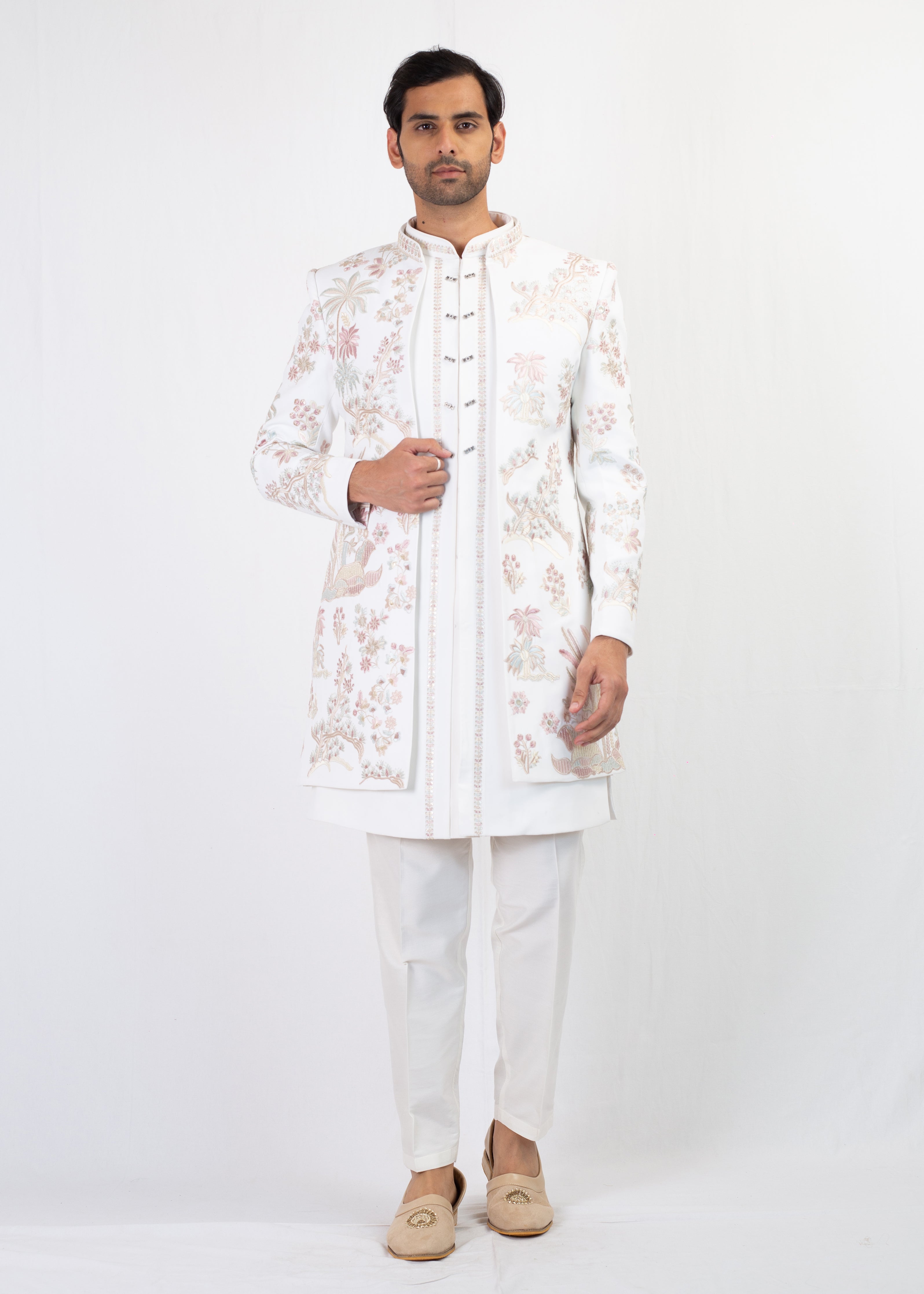 IVORY ELAGANT SHERWANI AND KURTA WITH TROUSER