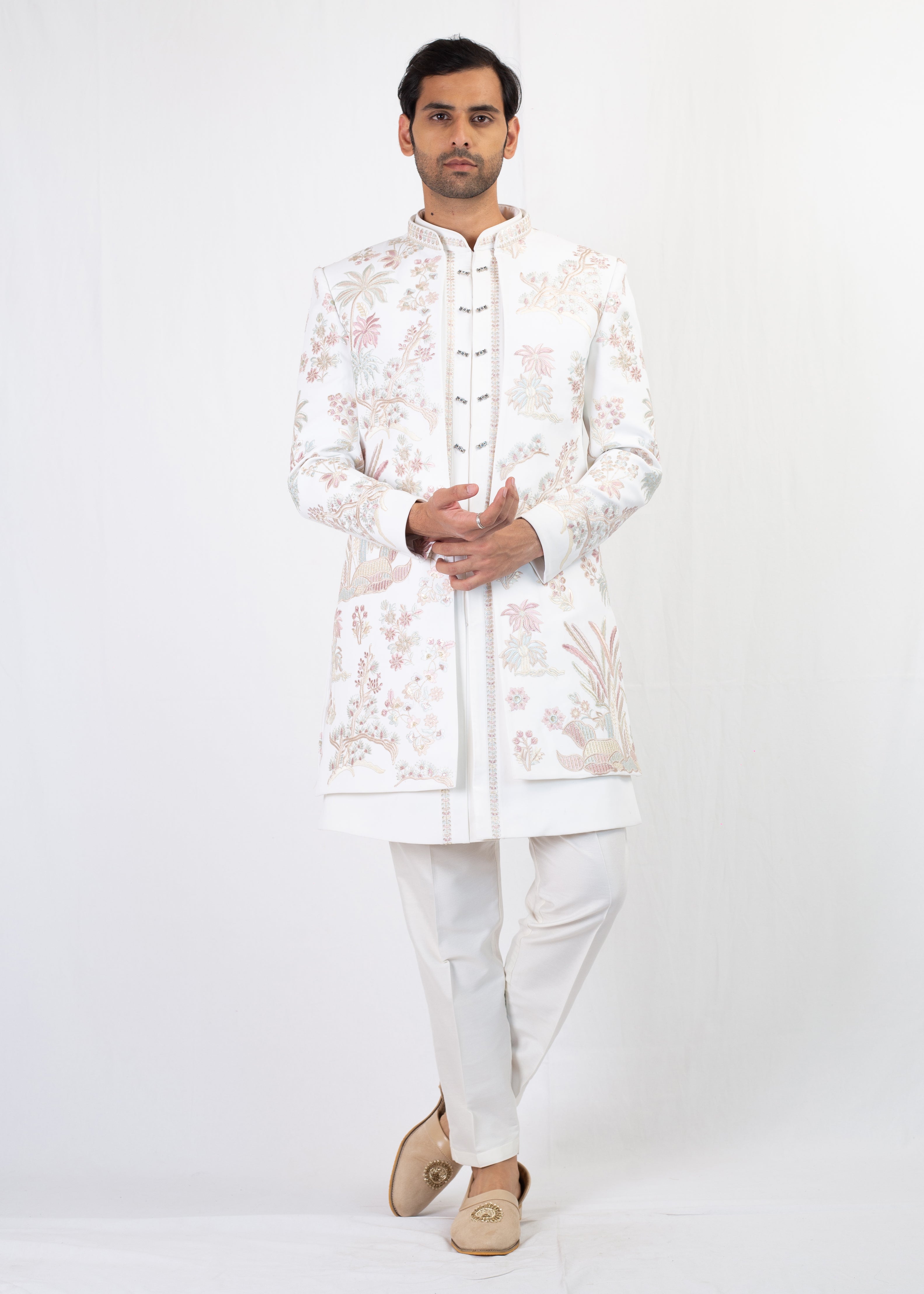 IVORY ELAGANT SHERWANI AND KURTA WITH TROUSER