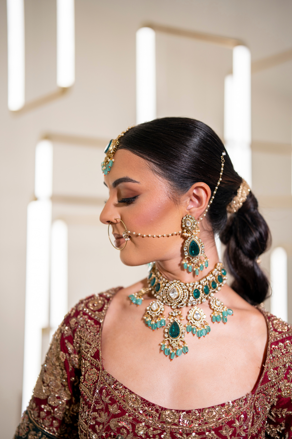 Noor-Emerald Bridal Set