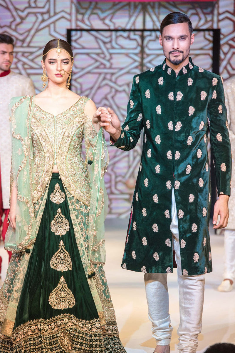 Mint & Emerald Jacket Lehenga and Sherwani