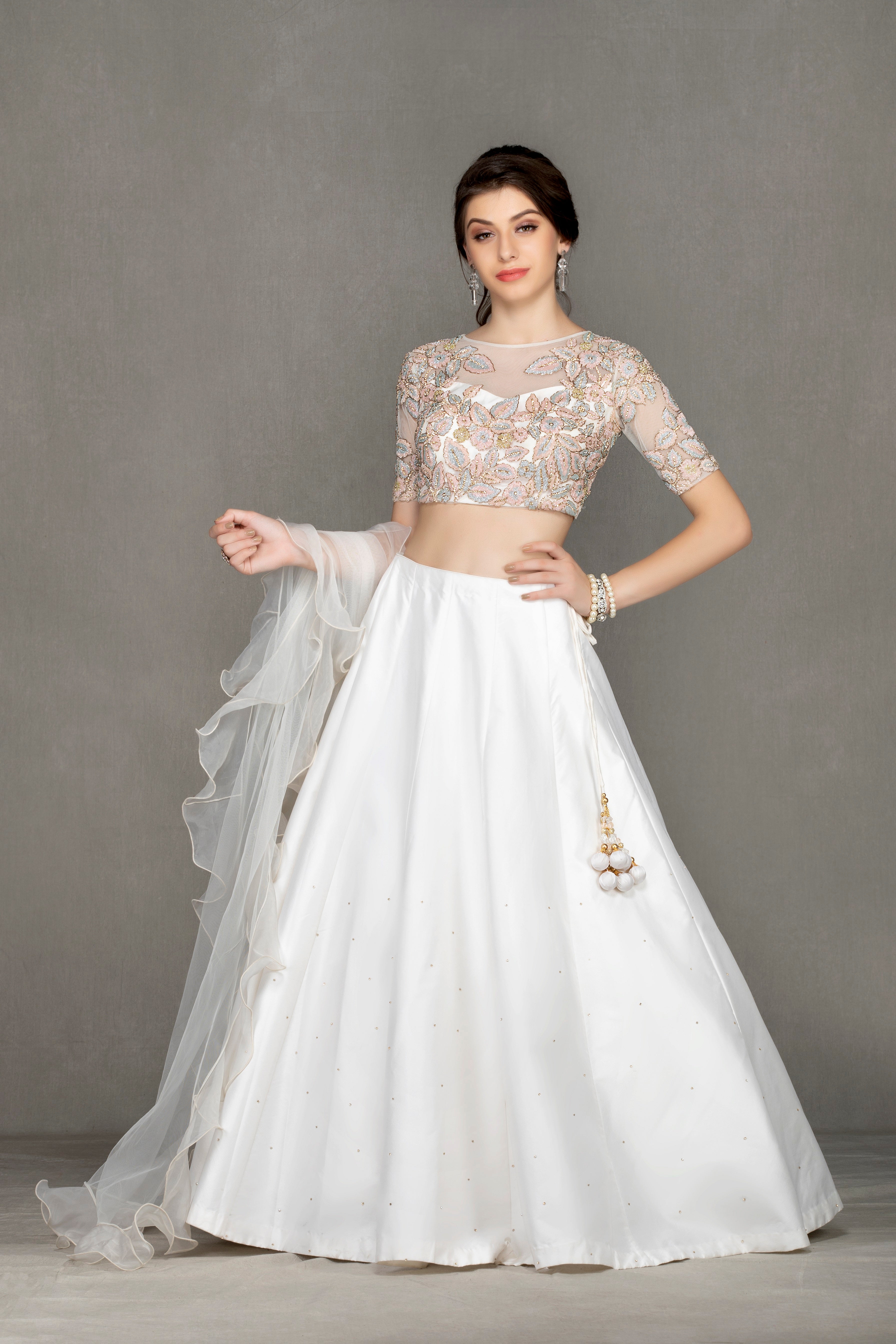 Heavy embroidery Taffeta Lehenga