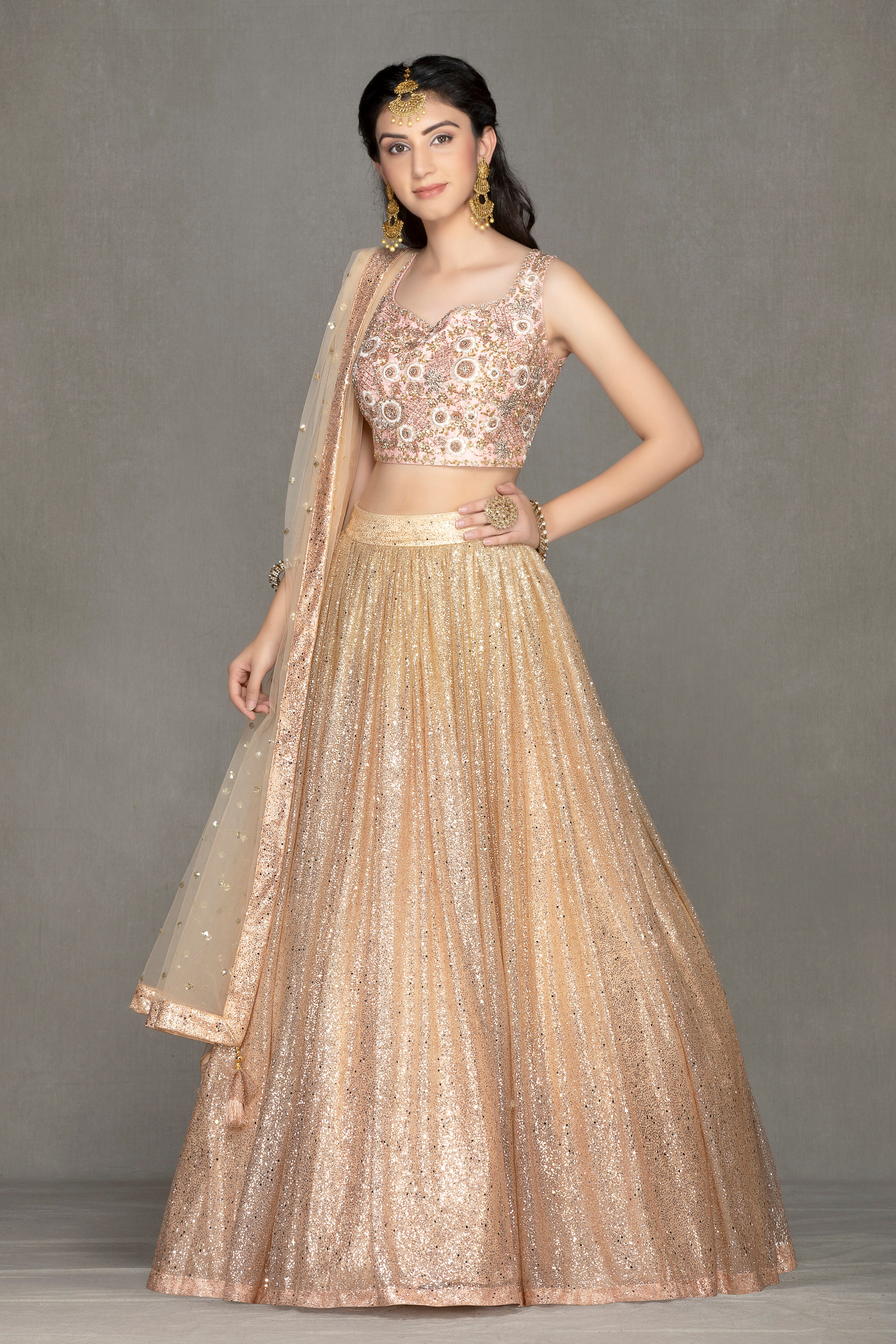 Pink Ombre Shimmer Lehenga