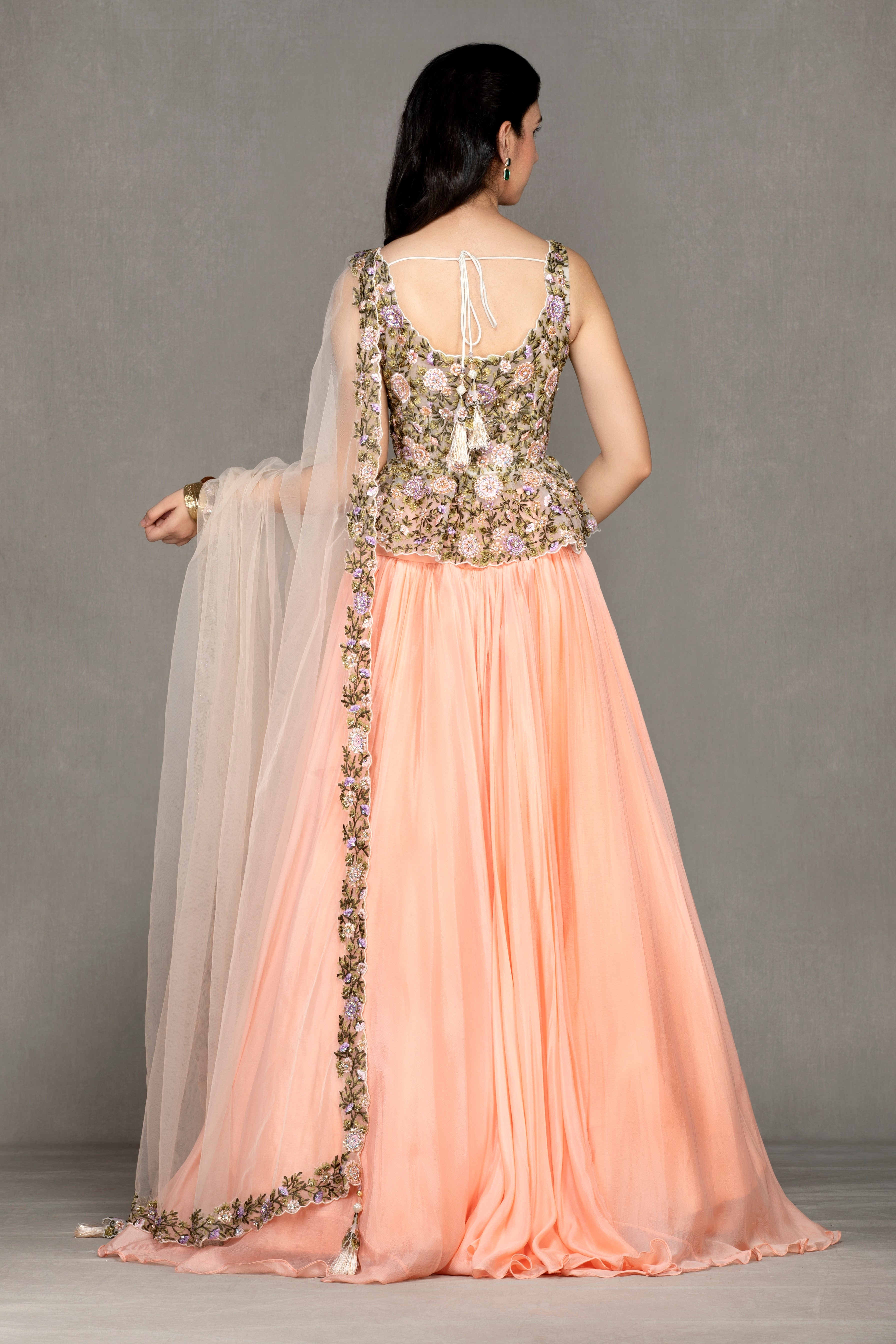 Organza Peplum Lehenga
