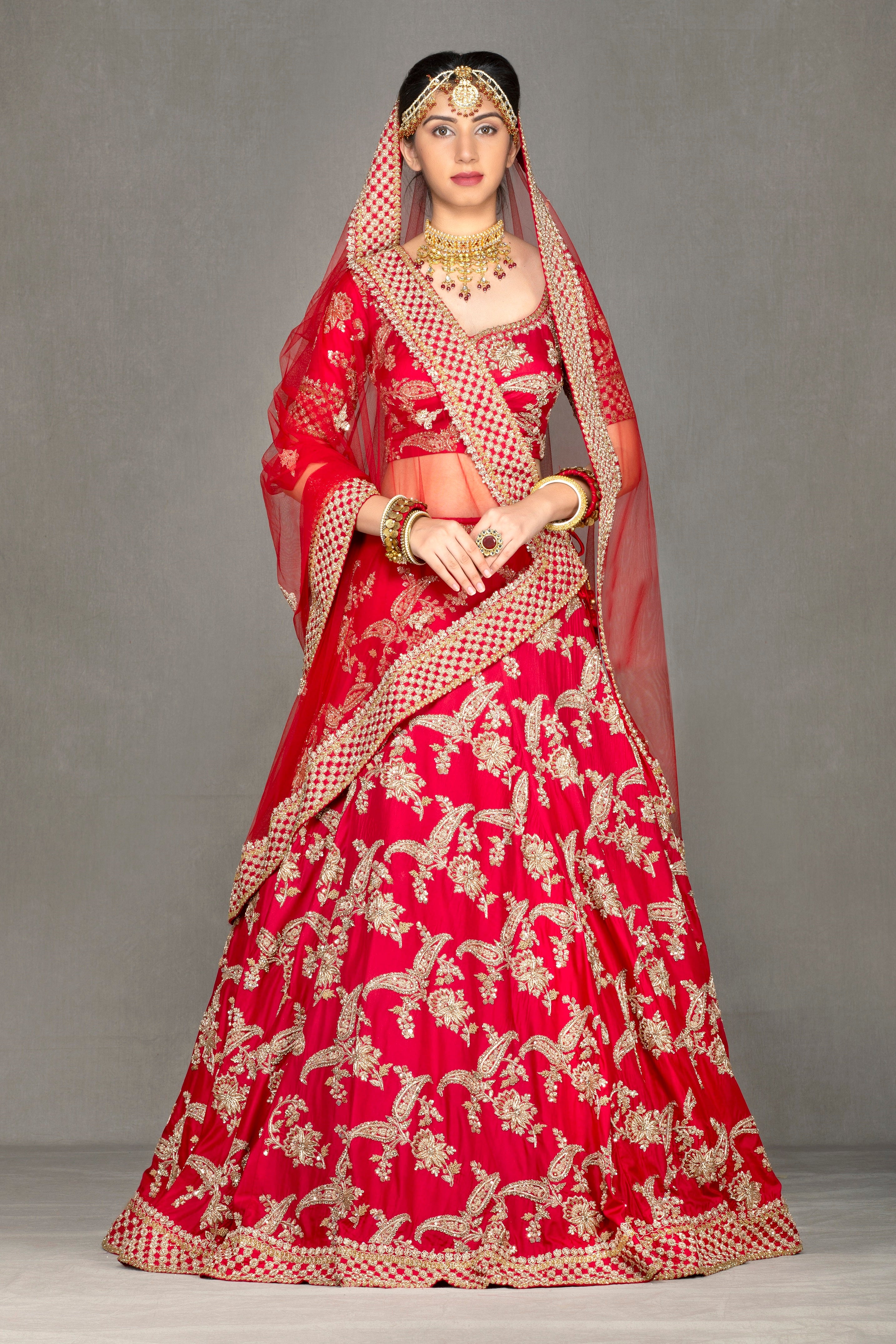 Red Traditional Lehenga