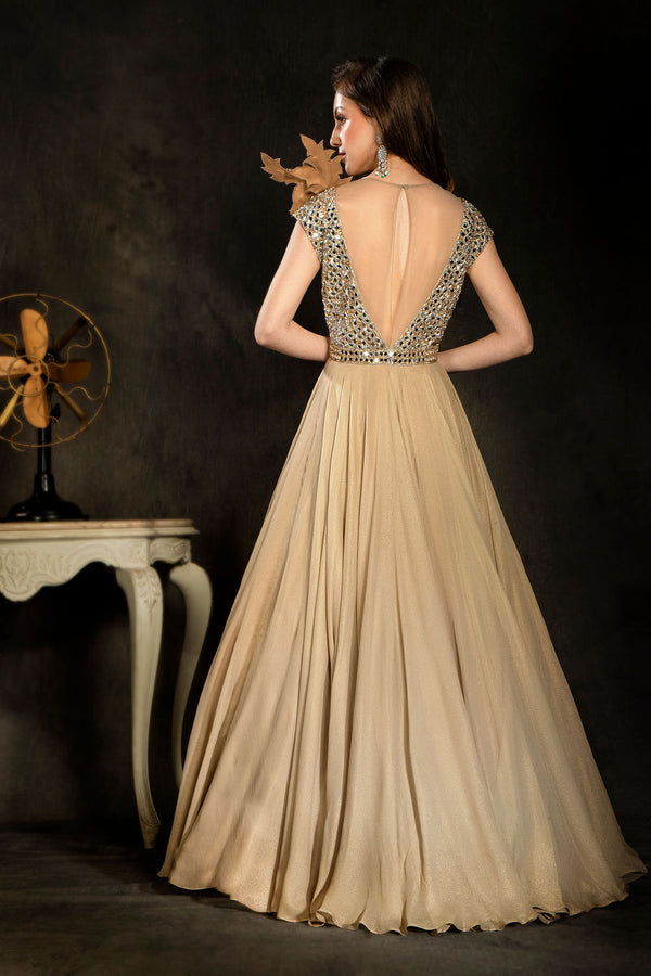 Trendy Gown with Mirror Work