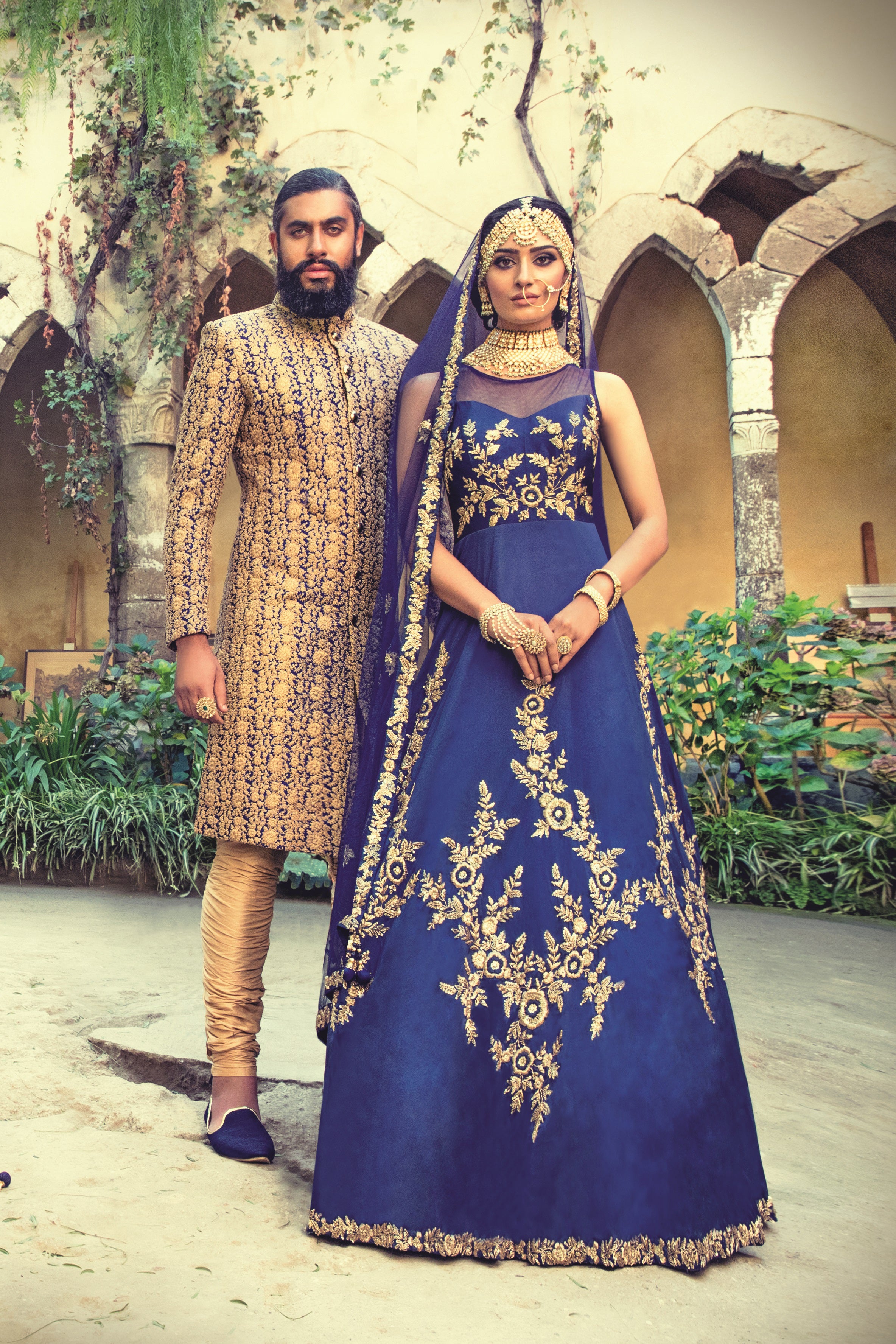 Royal Blue Semi bridal Gown – Mongas