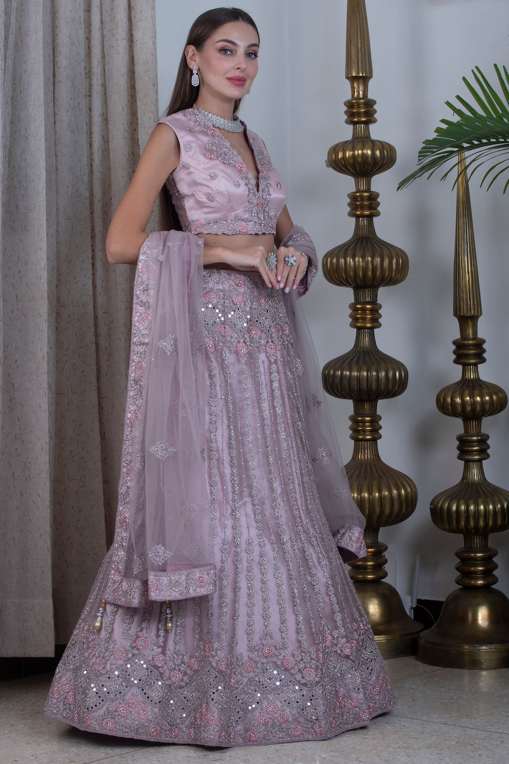 Onion Color Lehenga 