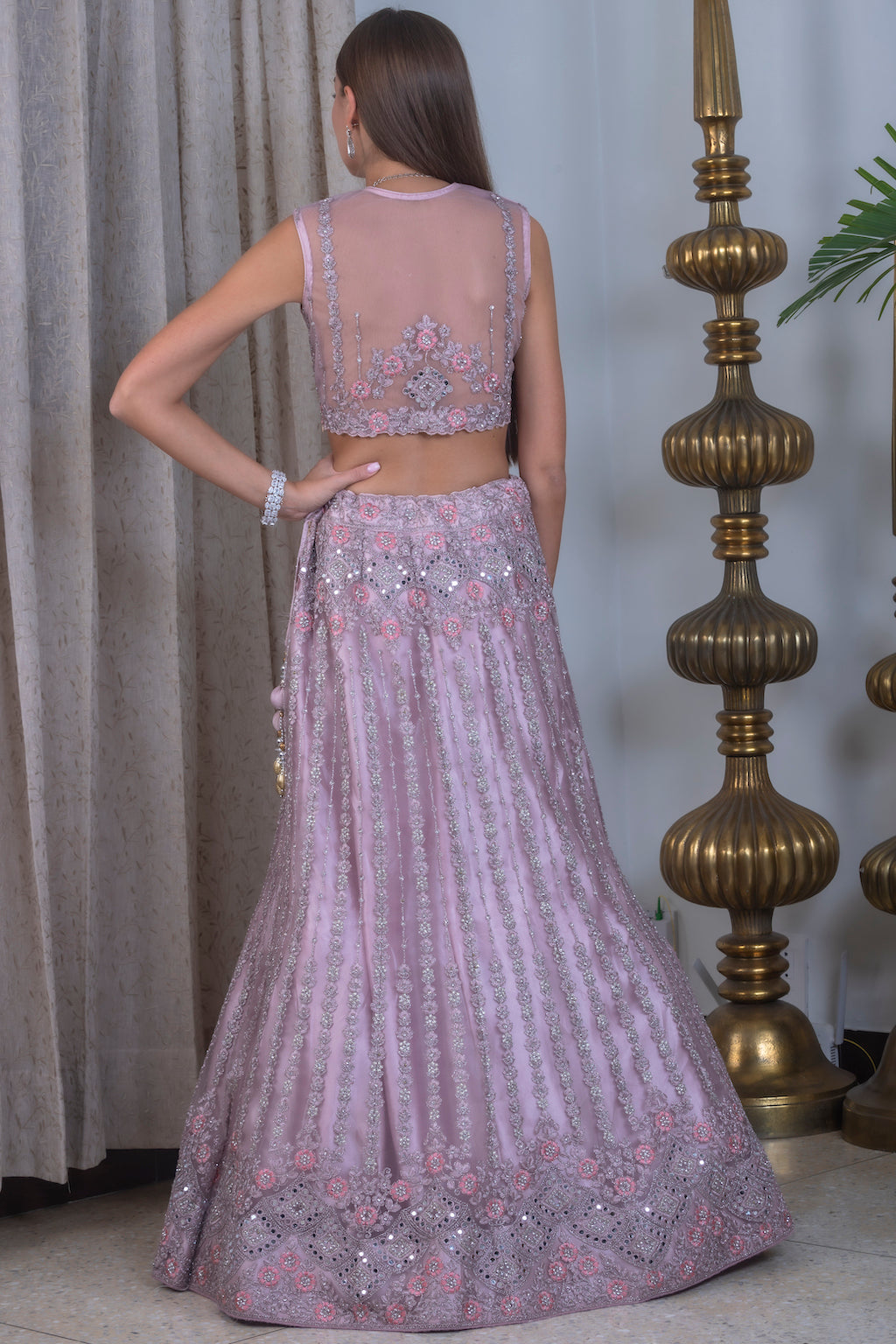Onion Color Lehenga 