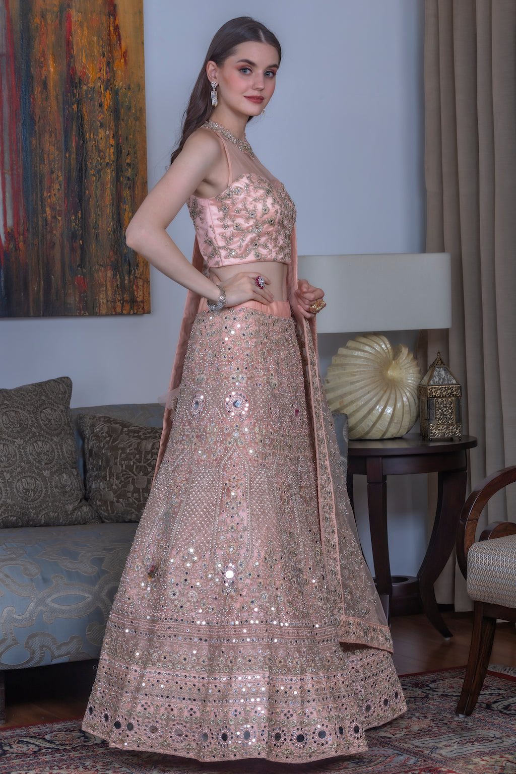 Peach Lehenga