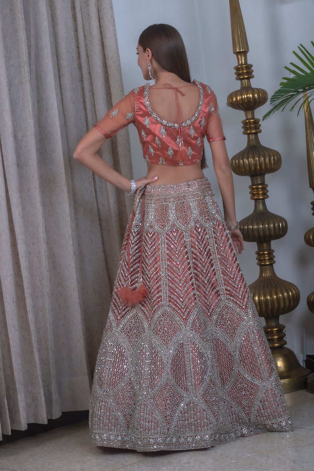 Nude Brown Lehenga