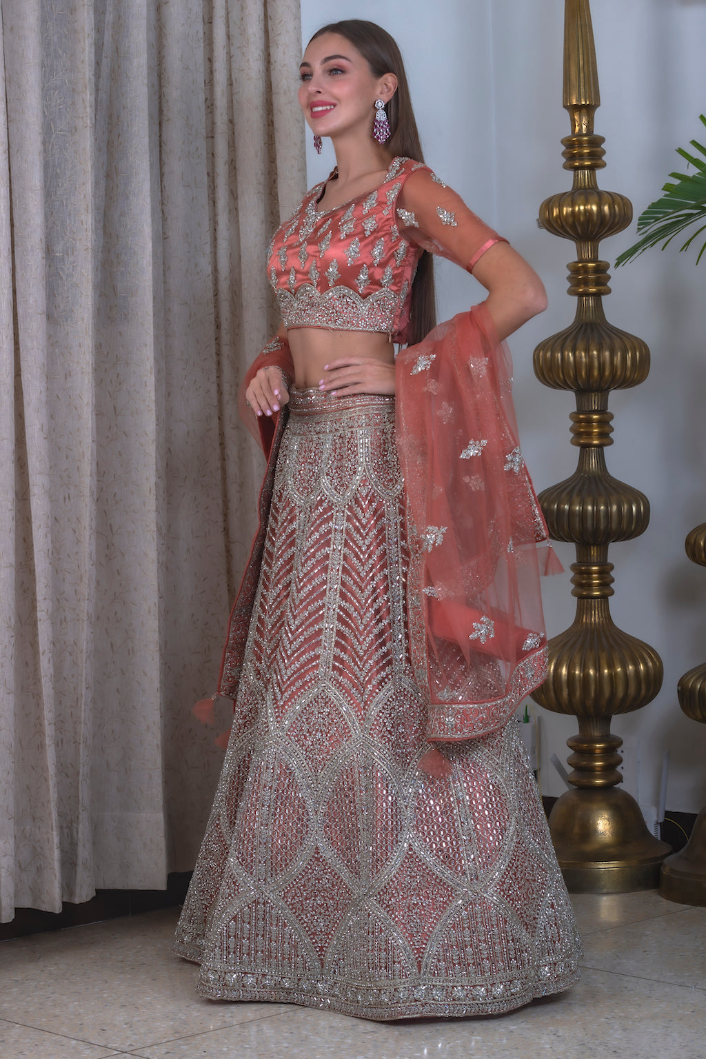Nude Brown Lehenga