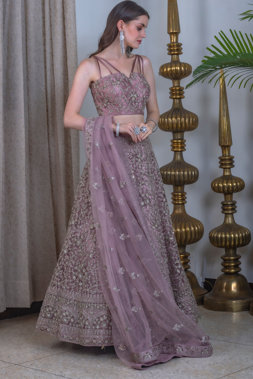 Onion color Lehenga