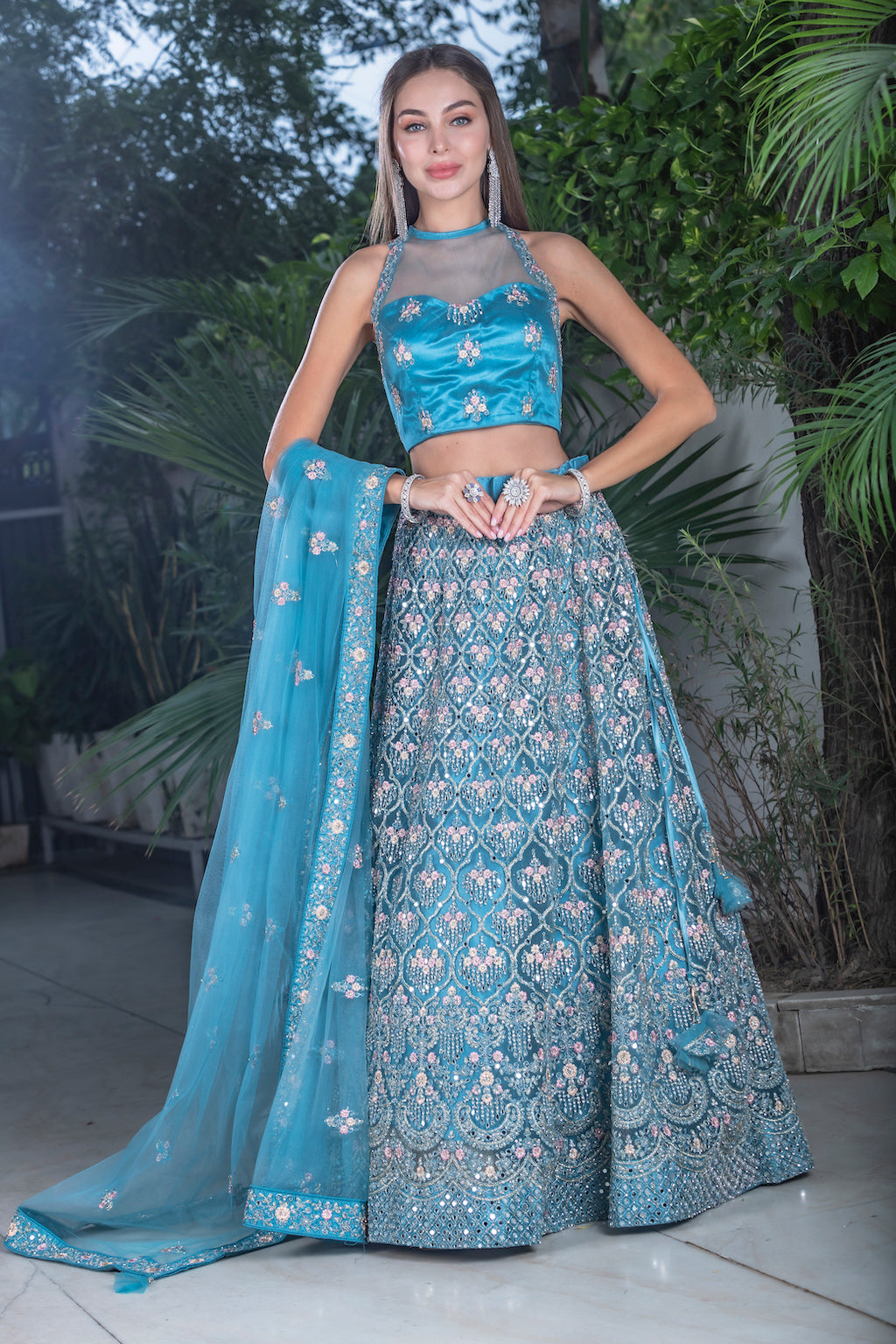 Turquoise Lehenga – Mongas