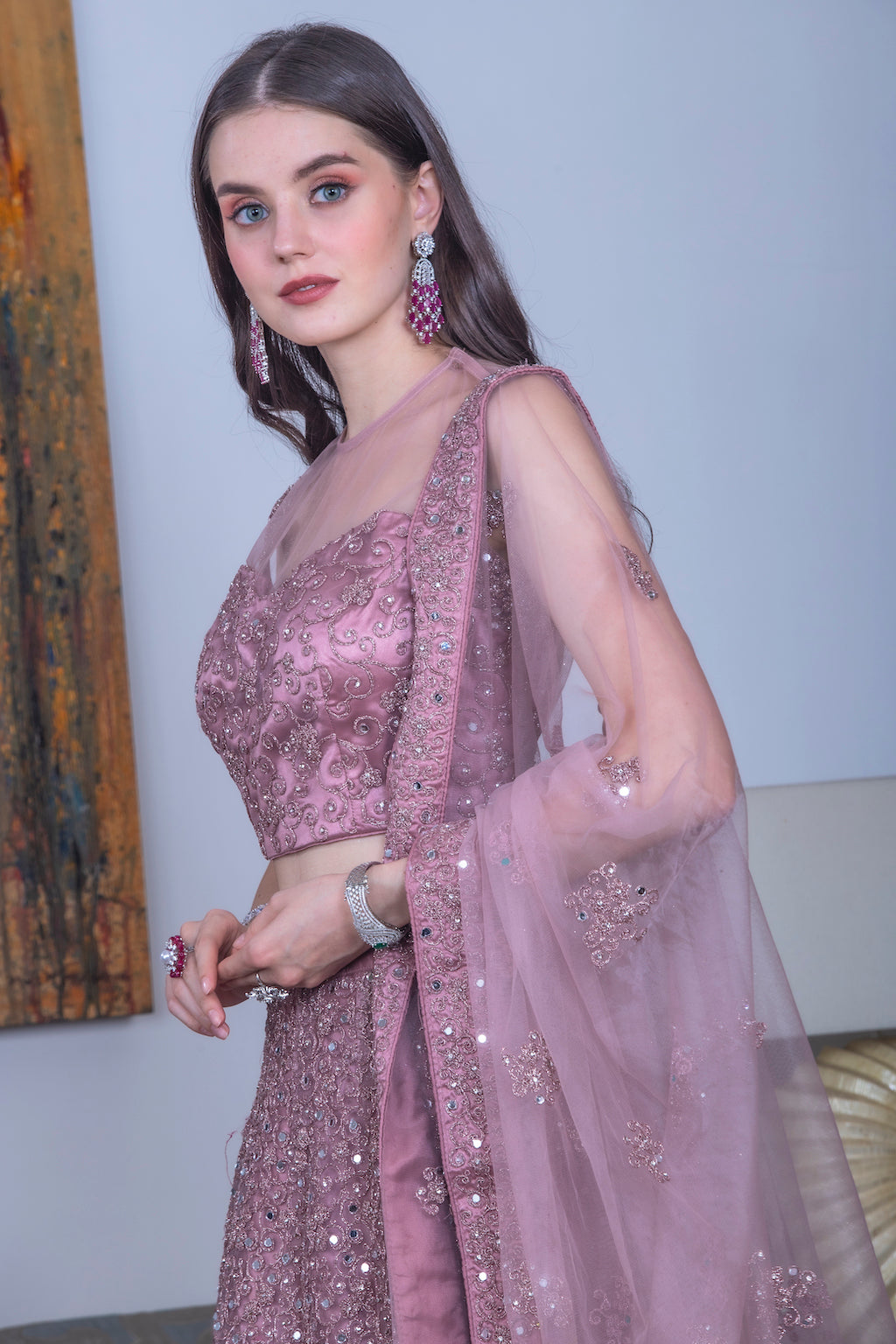 Onion Color Lehenga