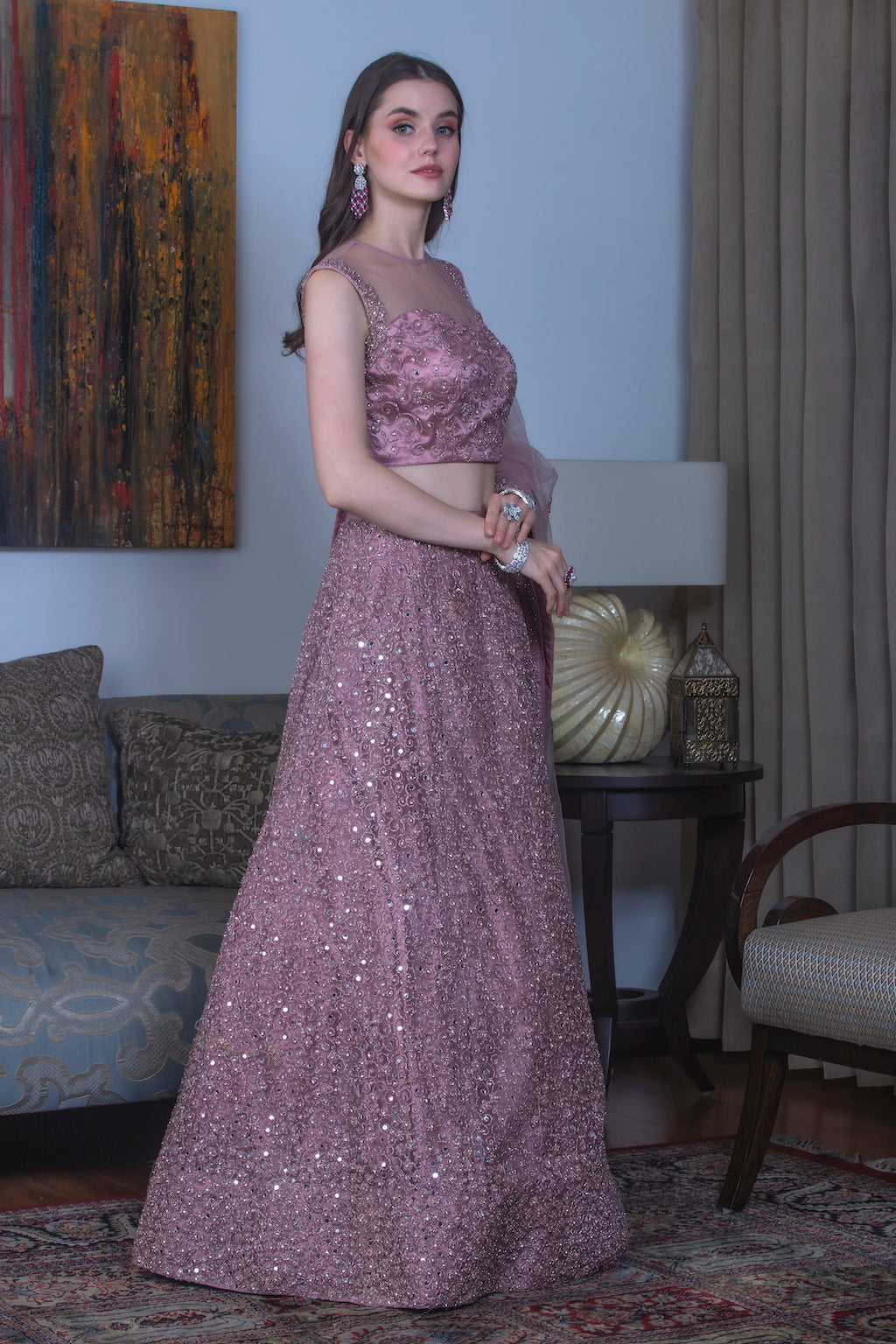 Onion Color Lehenga