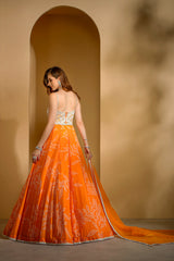 Printed Orange Gown