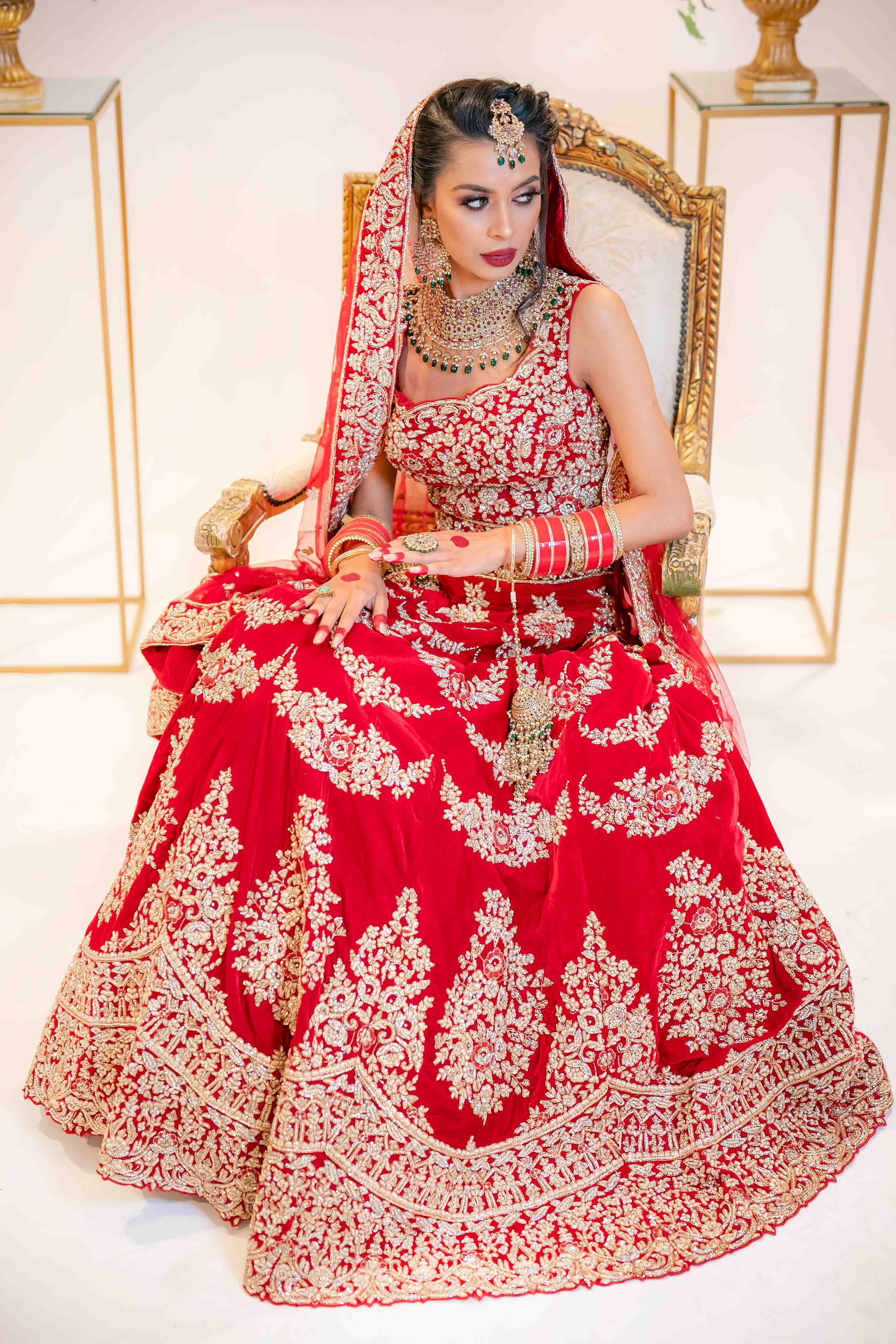 Heavy Red Bridal Lehega