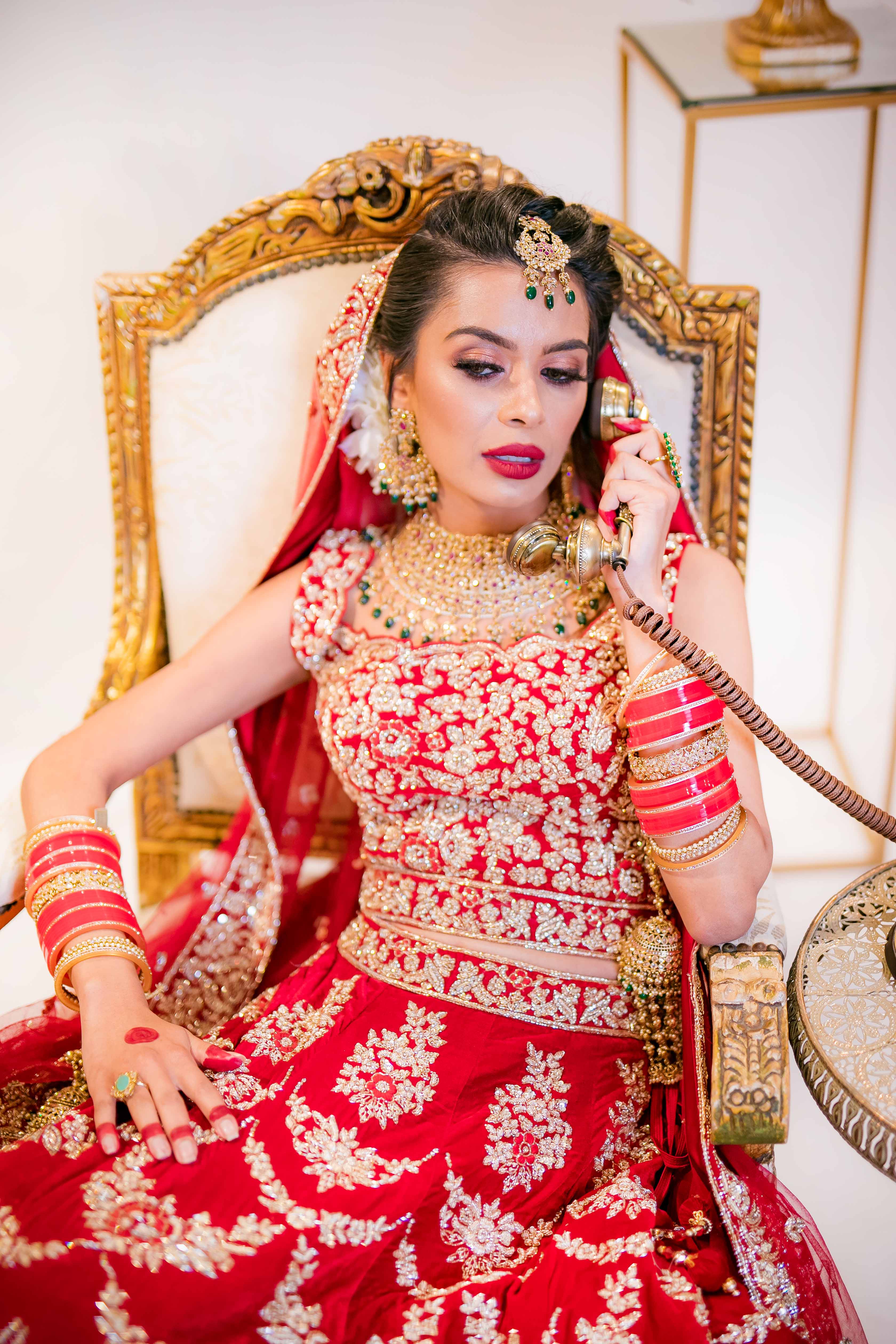 Heavy Red Bridal Lehega