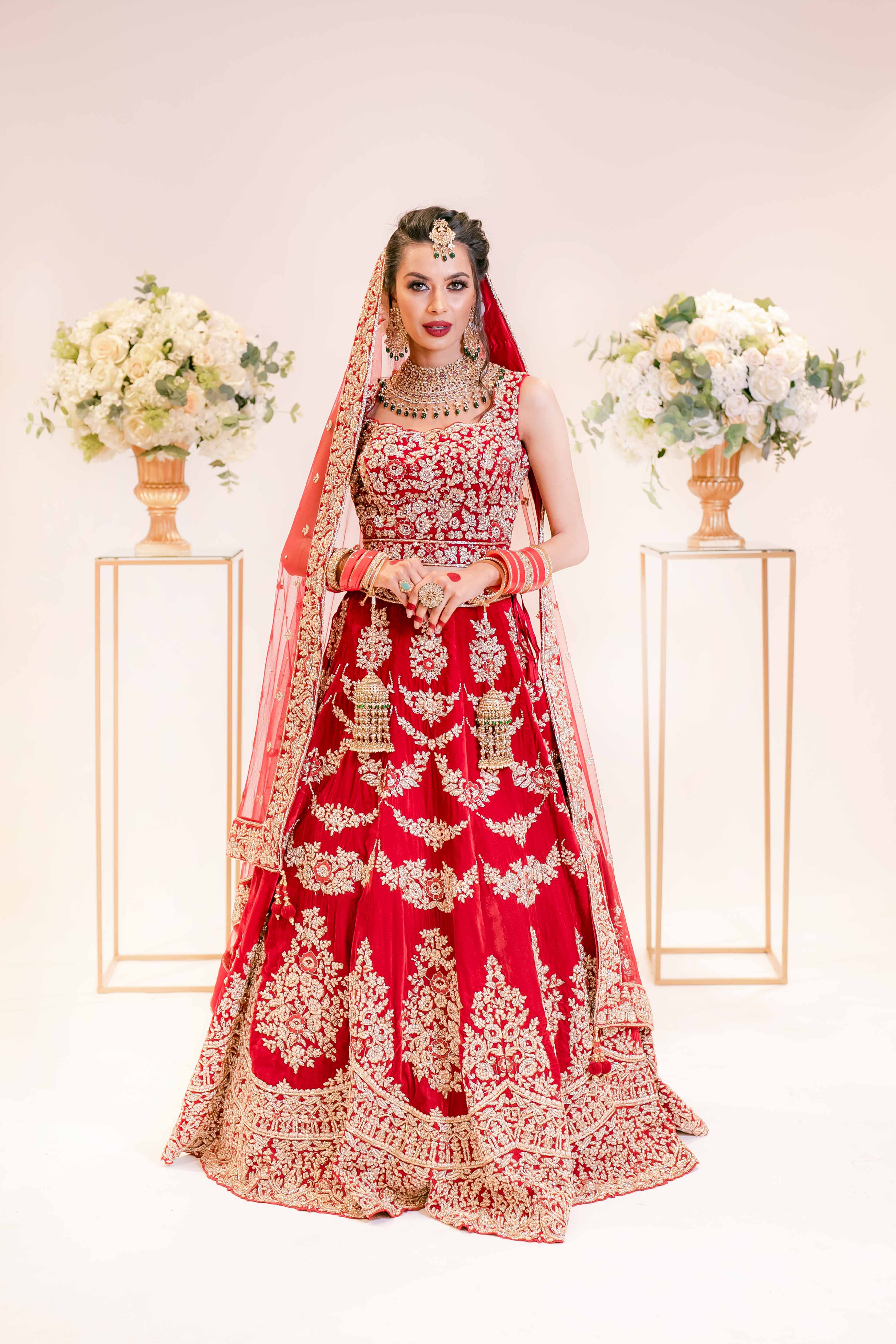 Heavy Red Bridal Lehega