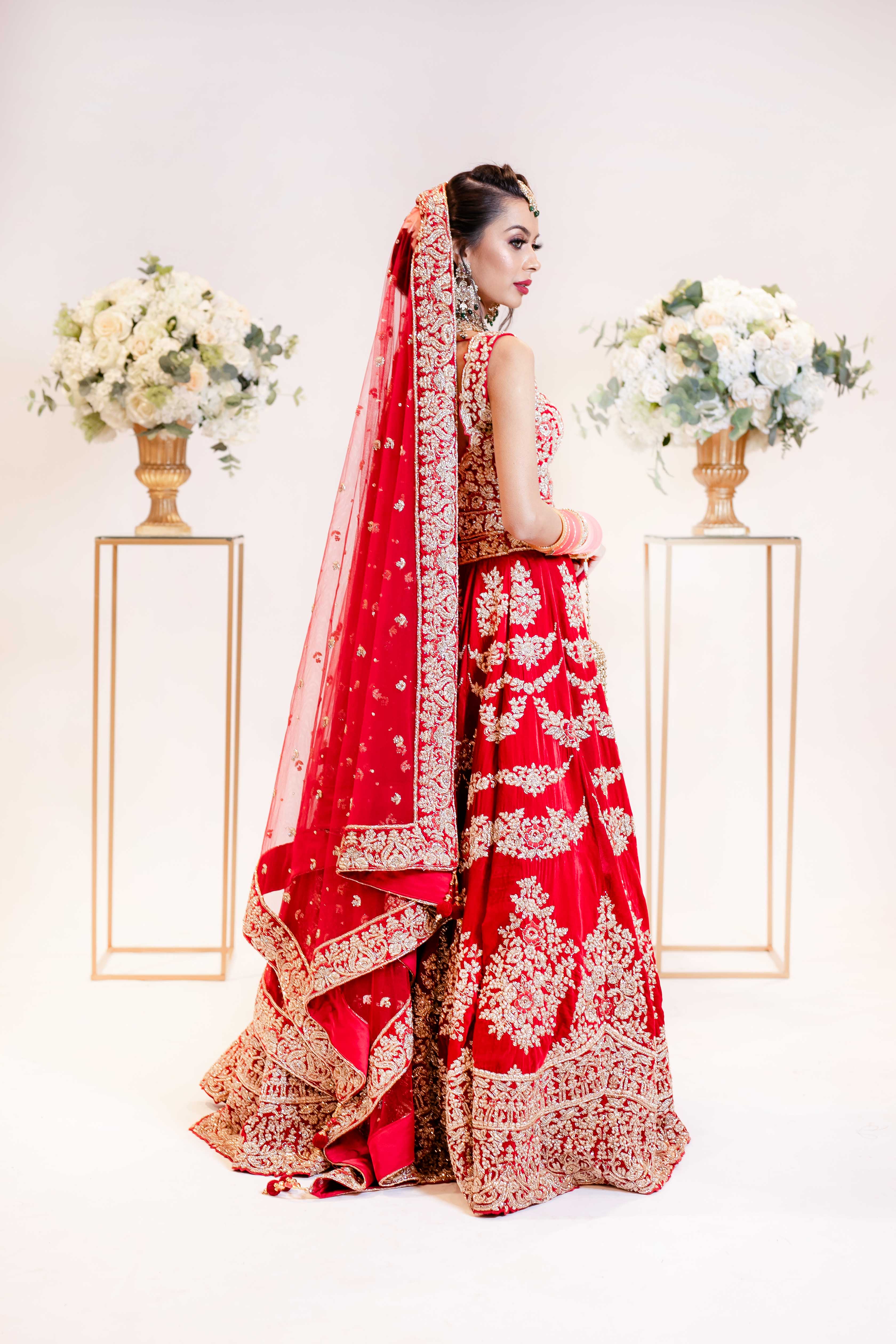 Heavy Red Bridal Lehega