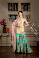 Heavily embroidered Sharara Suit