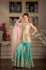 Heavily embroidered Sharara Suit