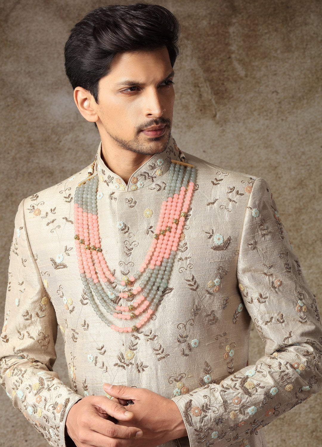 Hazy Ivory Embroidered Sherwani