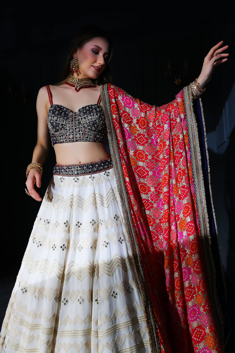 Banarsi Dupatta with Skirt and Top