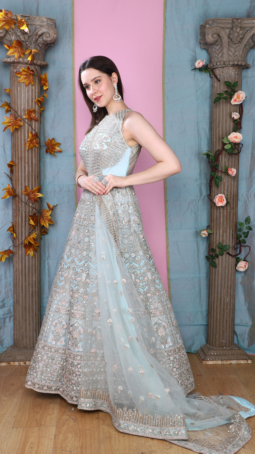 Firozi Gown
