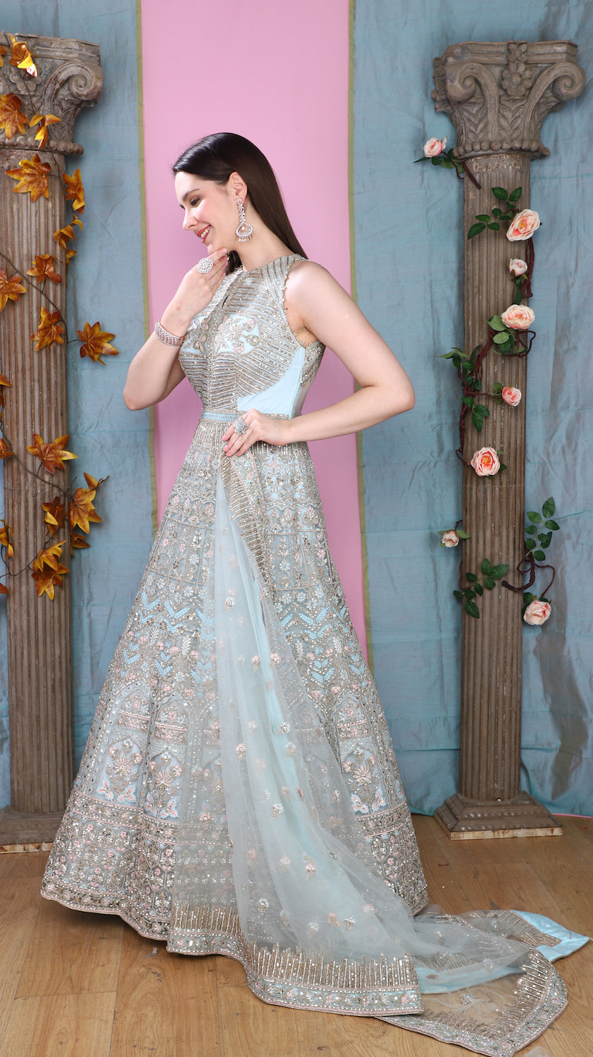Firozi Gown