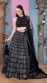 Black Velvet Lehenga