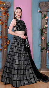 Black Velvet Lehenga