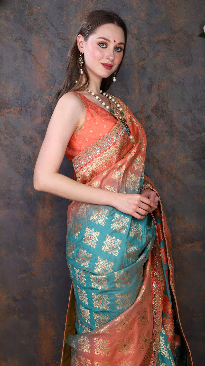 Rust Silk Saree