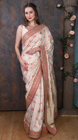 Offwhite Georgette Saree