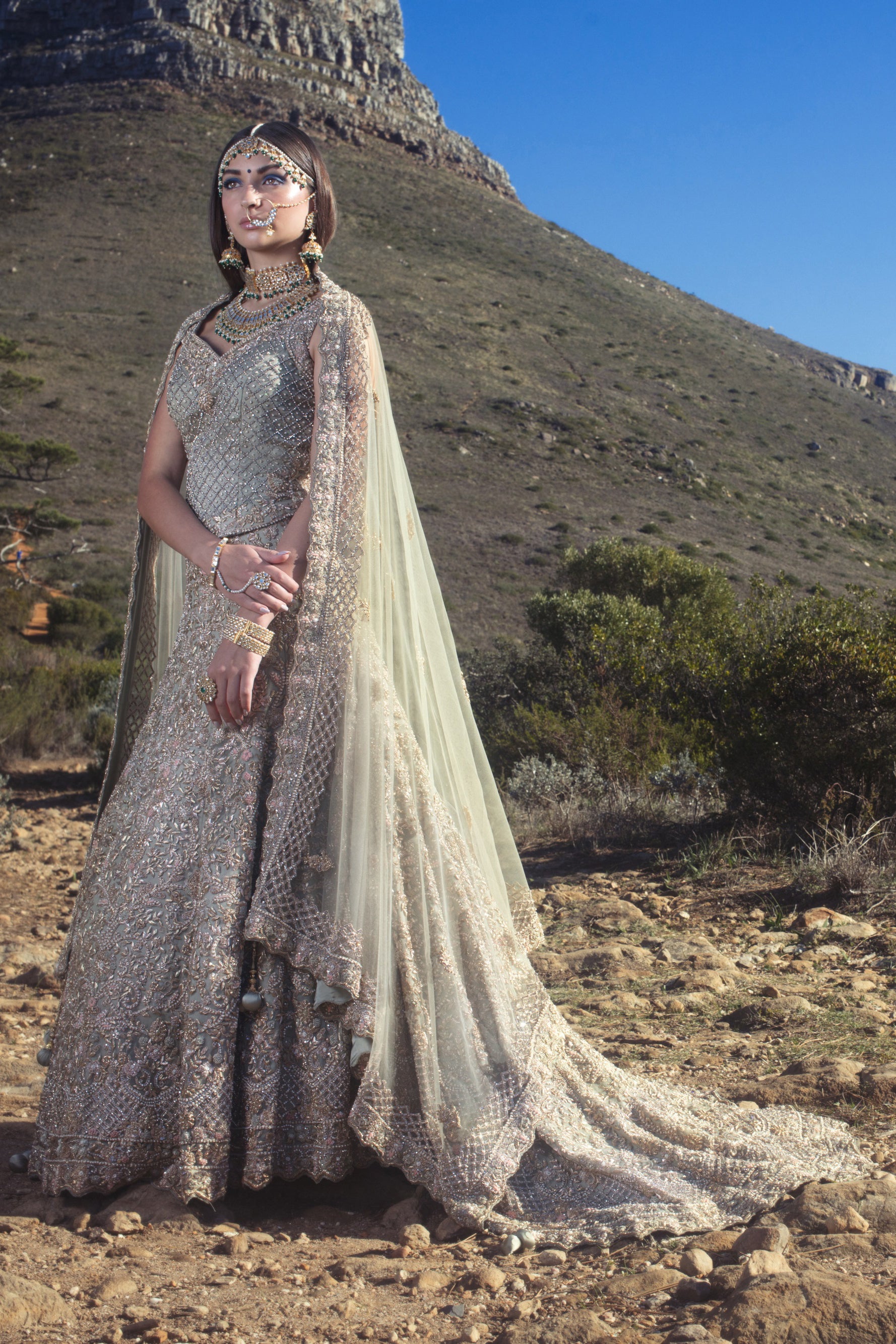 Bridal Lehenga with trail