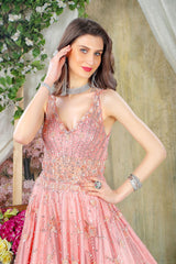 Pink embroidered Gown