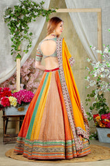 Multicolor Paneel Skirt with Embroidered top