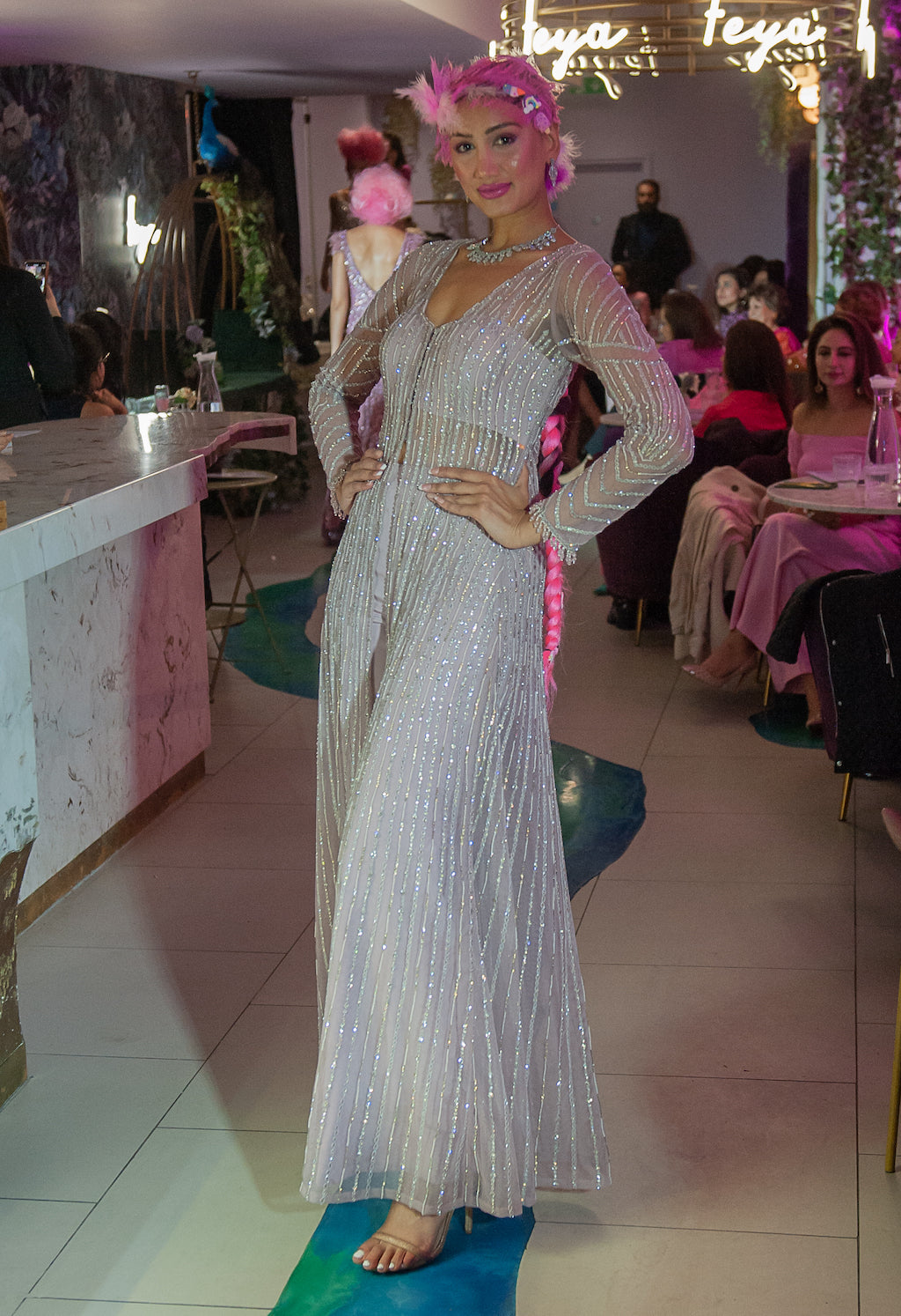 Mauve Jacket with Palazzo