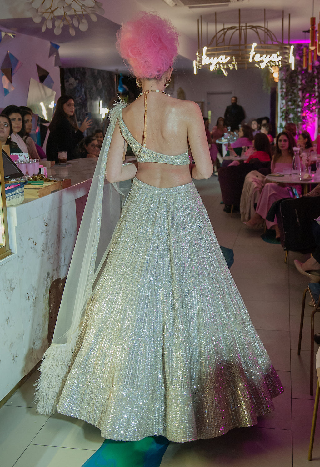 Grey embroidered Lehenga