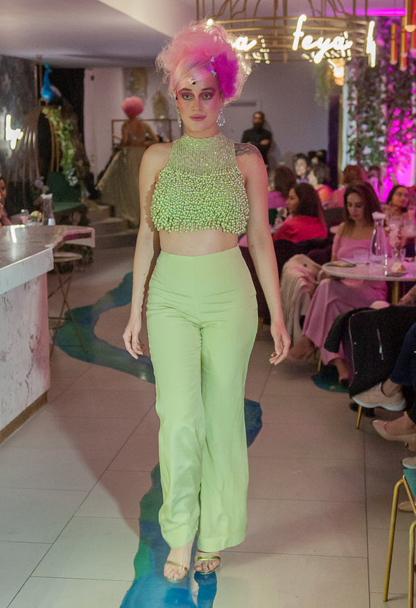 Mint halter top with pants