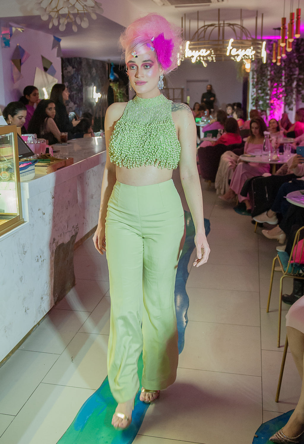 Mint halter top with pants