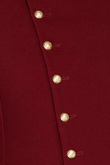 Maroon Silk Asymmetrical Sherwani Jacket With Gold Chudidar